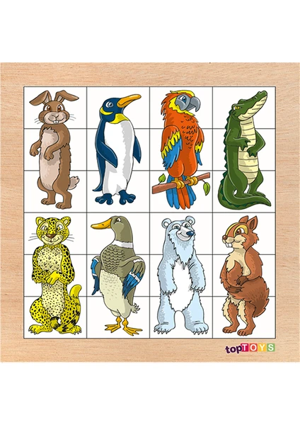 Eşleştir Karıştır Hayvanlar Ahşap Puzzle CS-7028