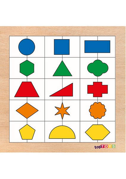 Renkleri ve Şekilleri Sıralayalım - 1 Ahşap Puzzle CS-7020