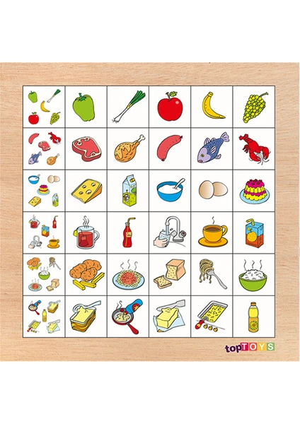 Resimdekileri Bul - Yiyecekler Ahşap Puzzle CS-7022