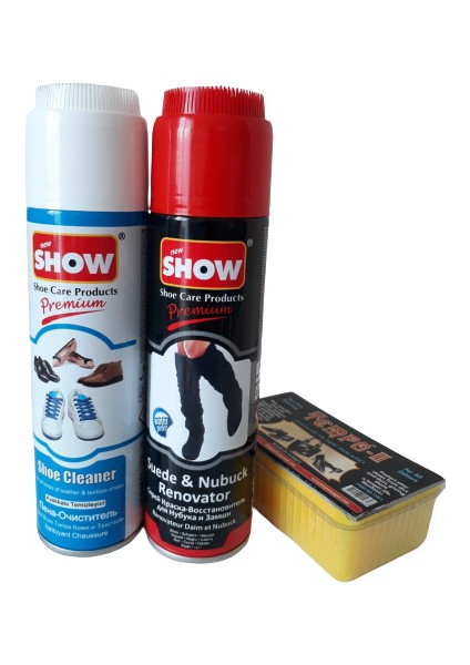 3'lü Show Süet Nubuk Sprey 250 ml Siyah Set
