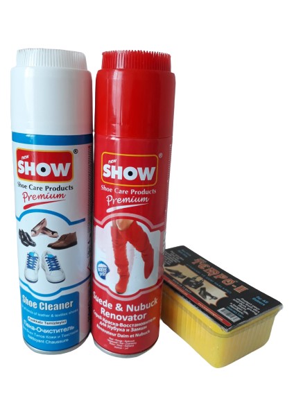 3'lü Show Süet Nubuk Sprey 250 ml Kırmızı Set