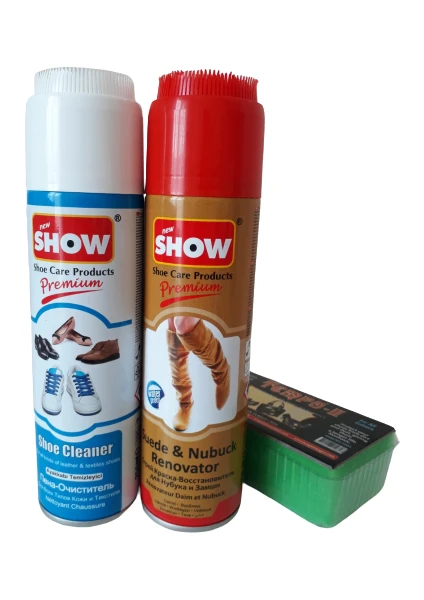 3'lü Show Süet Nubuk Sprey 250 ml Camel Set