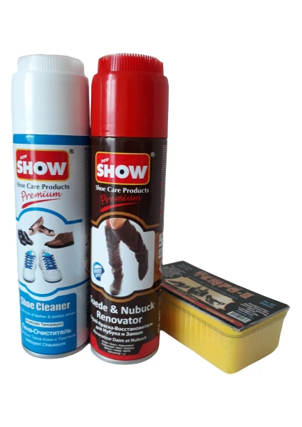 3'lü Show Süet Nubuk Sprey 250 ml Kahverengi Set