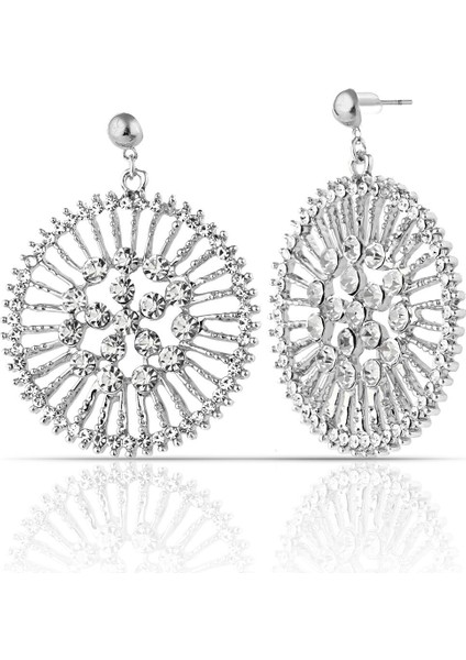 Zirkon Taşlı Yuvarlak Küpe