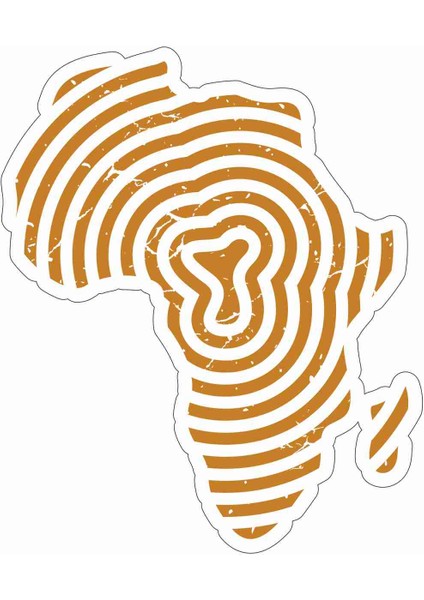 Afrika - Harita - Parmak Izi Sticker - 18072 Renkli 10 x 8.5 cm