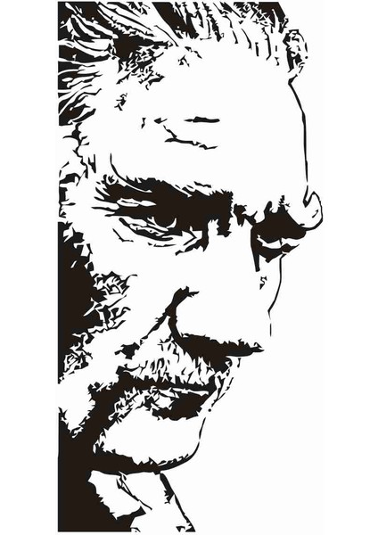 Atatürk Şeffaf Sticker - 11013 Beyaz Şeffaf 6 x 11 cm