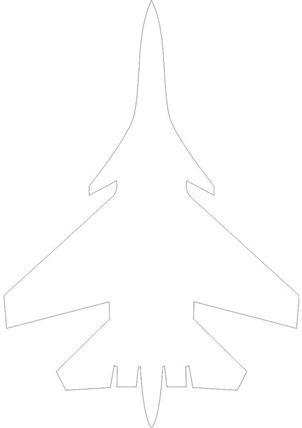 Beyaz Uçak Silüet Sticker - 25037 Beyaz 10 x 7 cm