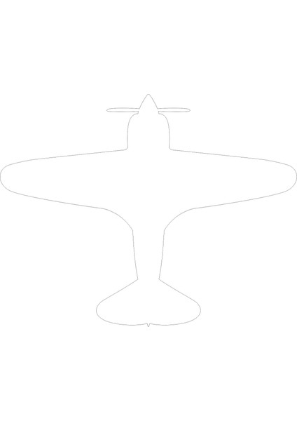 Beyaz Uçak Silüet Sticker - 25039 Beyaz 6 x 7.5 cm