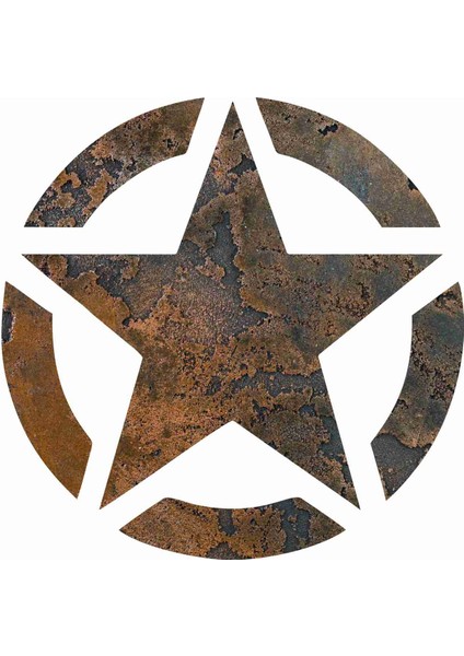 Eskitme Metal Yıldız Sticker - 20516-10 Gri 20 x 20 cm