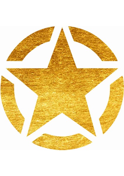 Eskitme Sarı Askeri Yıldız Sticker - 20516-9 Sarı 12 x 12 cm
