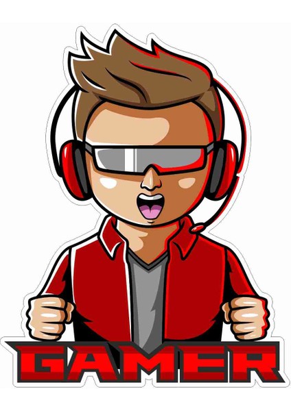 Gamer - Gaming - Esports Sticker - 29020 Renkli 8 x 6.5 cm