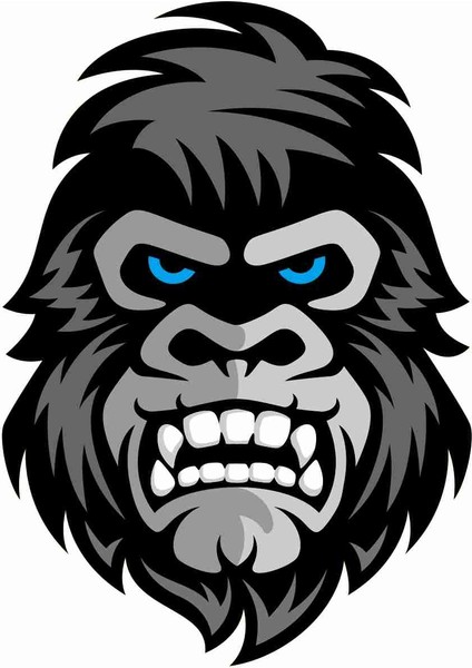 Gorilla - Gamer - Gaming - Esports Sticker - 29006 Renkli 8 x 5.5 cm