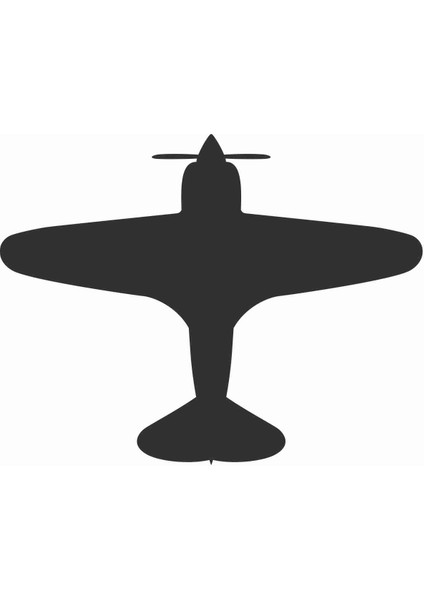 Siyah Uçak Silüet Sticker - 25038 Siyah 10 x 13 cm