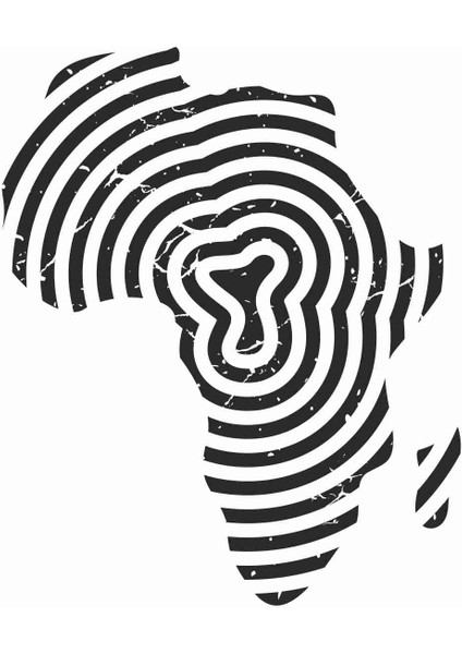 Şeffaf Afrika - Harita - Parmak Izi Sticker - 18071 Beyaz Şeffaf 10 x 8.5 cm