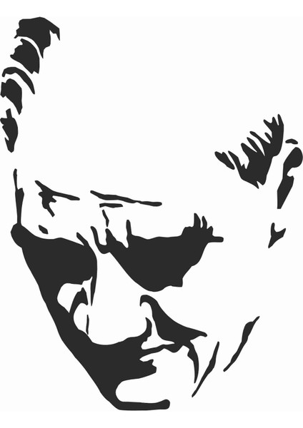 Şeffaf Atatürk Sticker - 11009 Beyaz Şeffaf 10 x 12 cm