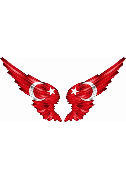Türk Bayrağı Sticker - 20143 Renkli 16 x 8 cm