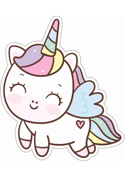 Unicorn Sticker - 23125 Renkli 10 x 8.5 cm