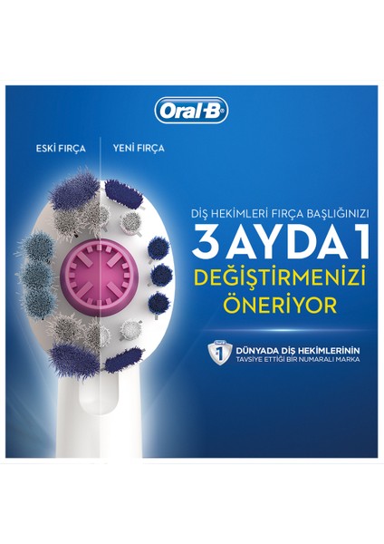 3D White 8'li Diş Fırçası Yedek Başlığı