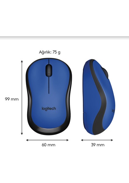 M220 Sessiz Kompakt Kablosuz Mouse - Mavi