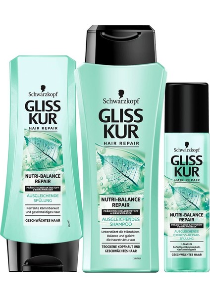 Gliss Nutribalance Repair Şampuan + Krem + Losyon 3'lü Set