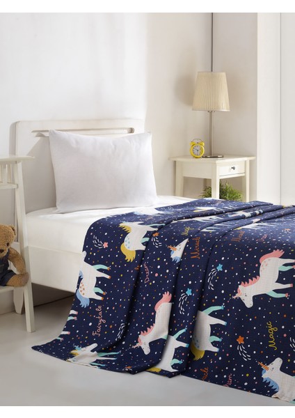 Eponj Home Doğal Pike Baskılı Tek Kişilik Magicunicorn Laci