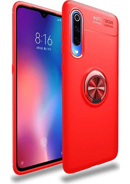 Oppo A31 Kılıf Ultra Korumalı Yüzüklü Manyetik Ravel Silikon + Cam Ekran Koruyucu Kırmızı