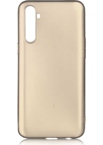 Realme 6 Kılıf Mat Premium Silikon Kılıf + Nano Ekran Koruyucu Gold