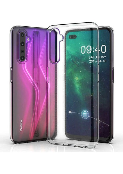 Realme 6 Pro Kılıf Süper Silikon Kılıf + Tam Kaplayan 6D Nano Ekran Koruyucu Şeffaf