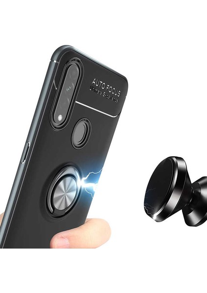 Samsung Galaxy M31 Kılıf Ultra Korumalı Yüzüklü Manyetik Ravel Silikon + Nano Ekran Koruyucu Kırmızı fırsatları