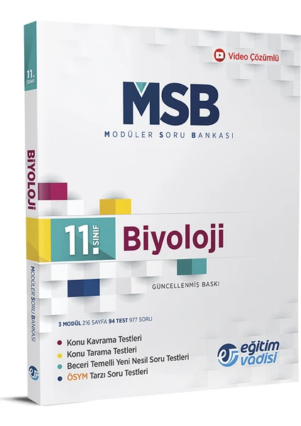 Eğitim Vadisi Yayınları 11.Sınıf Biyoloji Modüler Soru Bankası