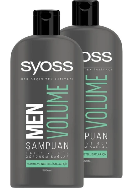 Men Volume Şampuan 500 ml x 2 Adet