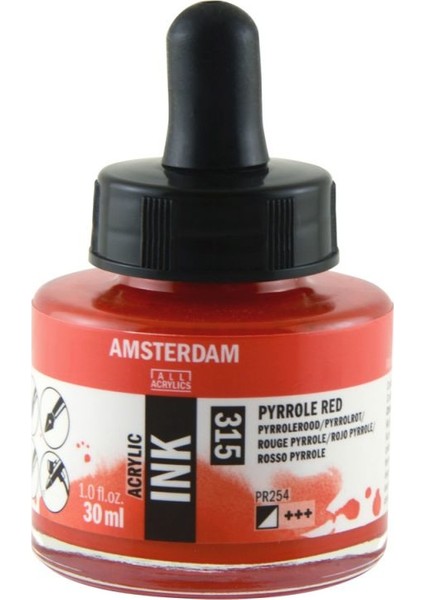 Talens Amsterdam Acrylic Ink 30ML 315 Pyrrole Red
