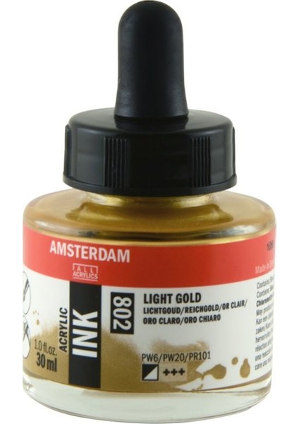 Talens Amsterdam Acrylic Ink 30ML 802 Light Gold