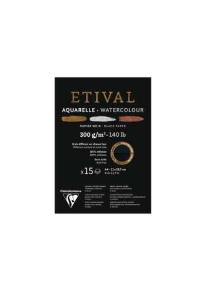 Etival Siyah Sulu Boya Blok 300G 15 Yaprak A4