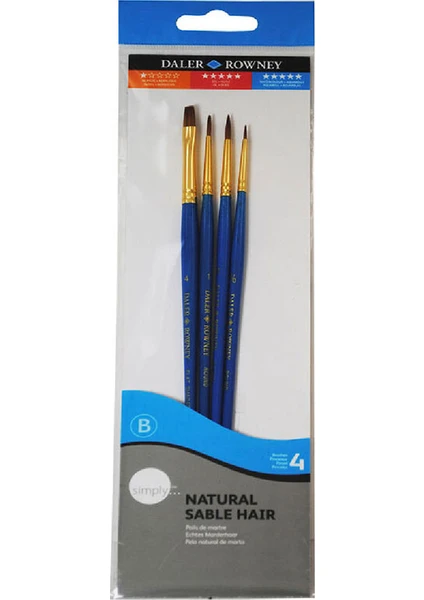 Daler Rowney Simply Natural Hair 4lü Fırça Seti KOD:401