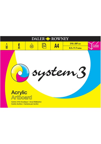 System 3 Artboard Akrilik Blok 10 Yaprak 21X29,7
