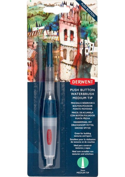 Push Button Waterbrush Sulu Boya Fırçası Medium 3mm