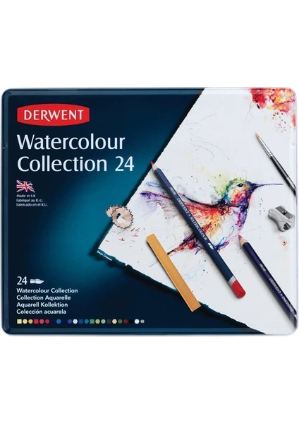 Watercolour Collection Sulu Boya Kalemi Koleksiyonu 24LÜ Teneke Kutu