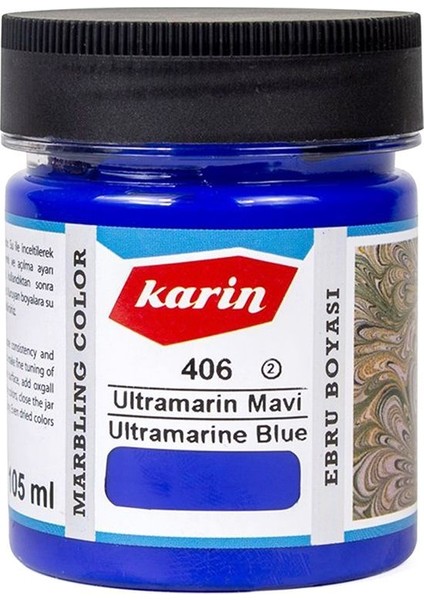 Ebru Boyası Ezilmiş 406 Ultramarine Mavi 105CC