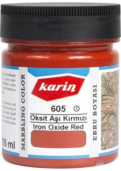 Ebru Boyası Ezilmiş 605 Oksit Aşı Kırmızı 105CC