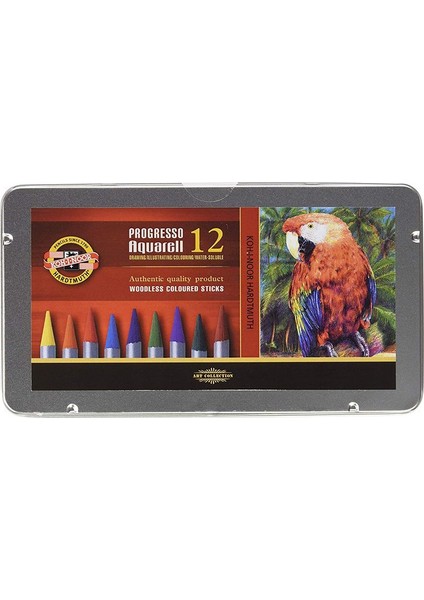 Koh-I-Noor Progresso Aquarell Woodless Coloured Pencil Set 12LI