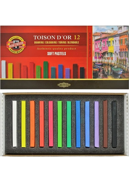 Koh-I-Noor Toison Dor Soft Pastel Köşeli 12LI (8582)