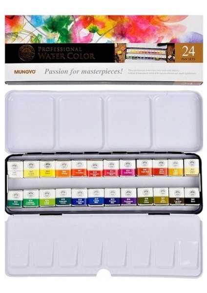 Gallery Artists Watercolor Set 24 Renk Yarım Tablet