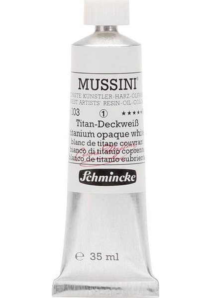 Mussini 35ML Yağlı Boya Seri:1 NO:103 Titanium Opaque White