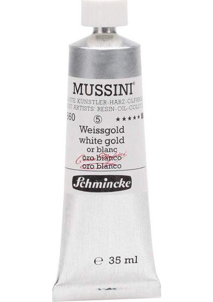Mussini 35ML Yağlı Boya Seri:5 NO:860 White Gold