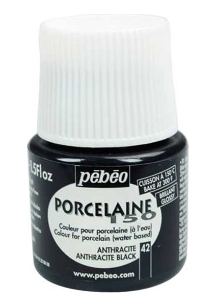 Porcelaine 150 Fırınlanabilir Boya 42 Anthracite Black