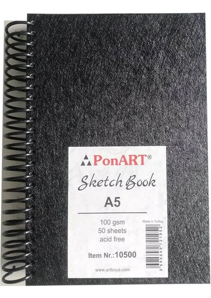 Sketch Book Yandan Spiralli Çizim Defteri 100G A5 50 Sy