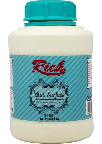Multi Surface Akrilik Boya 2105 Kemik Renk 1250CC Profesyonel Kalite