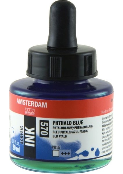 Talens Amsterdam Acrylic Ink 30ML 570 Phthalo Blue