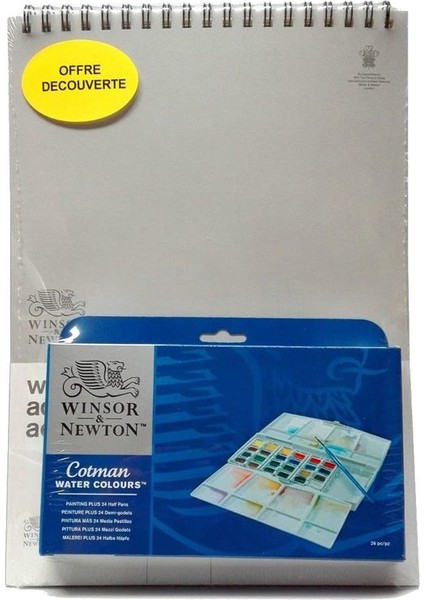 Winsor & Newton Winsor&newton Cotman Sulu Boya 24LÜ Yarım Tablet + Defter Hediyeli 26X36CM